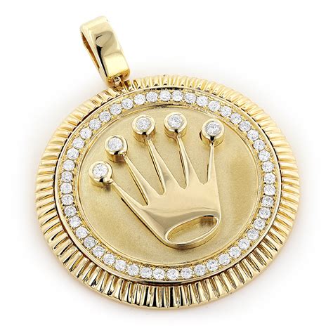 rolex crown gold pendant|Rolex necklace.